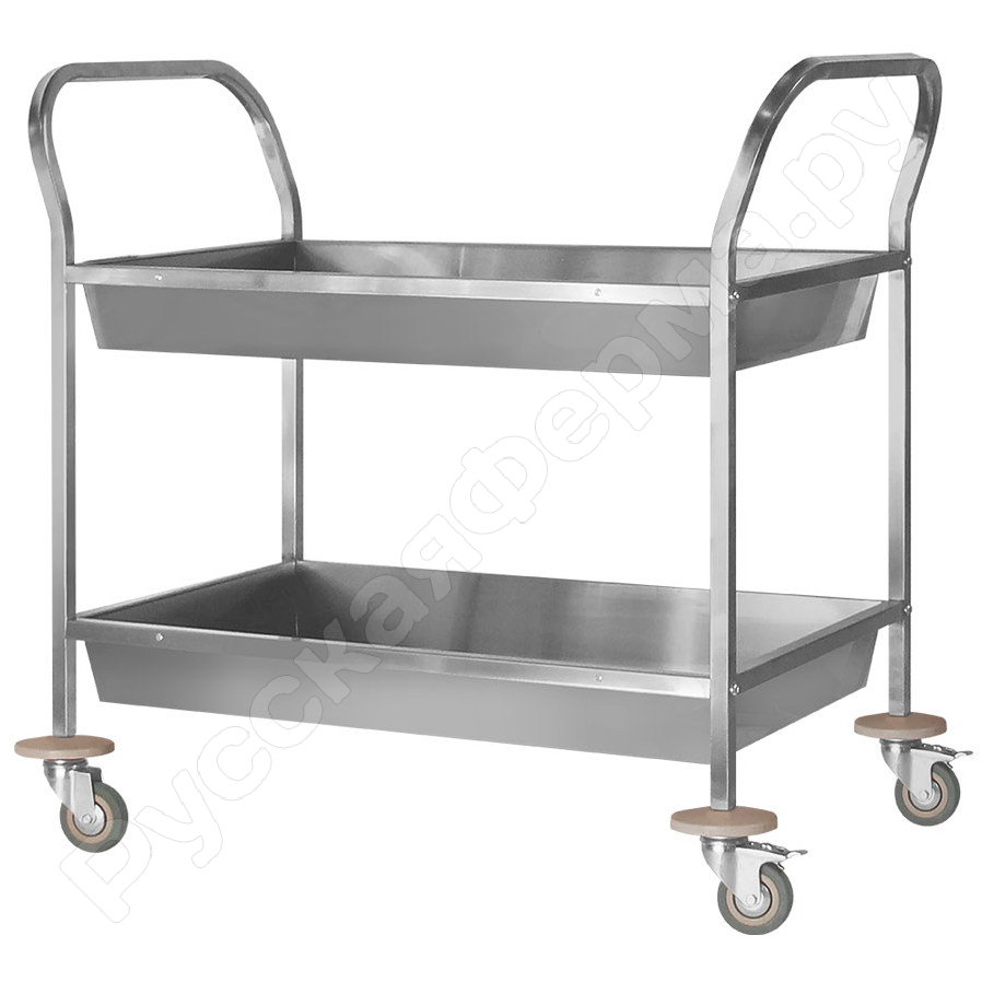 Тележка для развоза пищи 2 полки - 98 фото