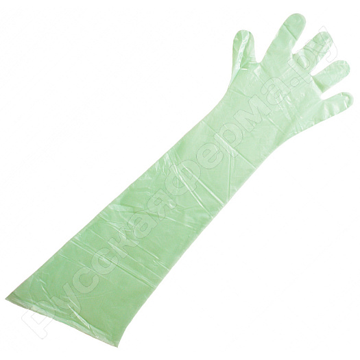 Перчатки для искусственного осеменения 90см зеленые (упаковка 100шт)
