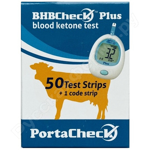 Тест-полоски для определения кетоновых тел в крови BHBCheck (упаковка 50шт)